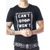 ΑΝΔΡΙΚΟ T-SHIRT Paco & Co CAN’T STOP WON’T STOP ΜΑΥΡΟ