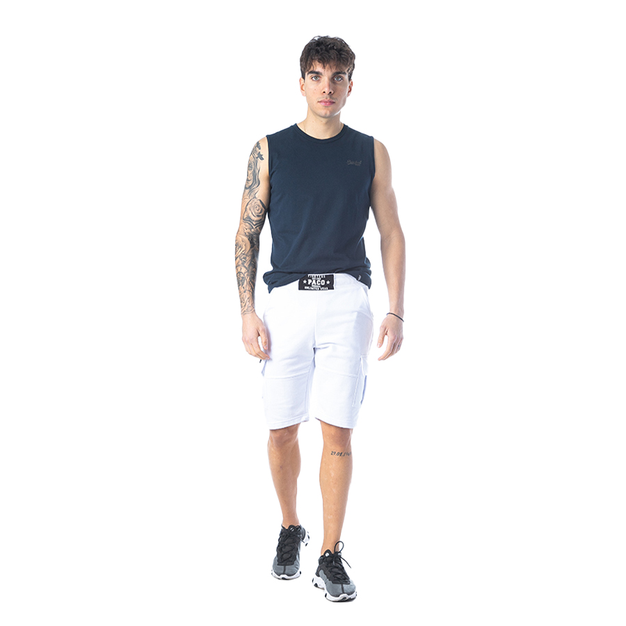 Ανδρική Βερμούδα PACO & CO Χρώμα Λευκό Men’s Short Pant 201596-white