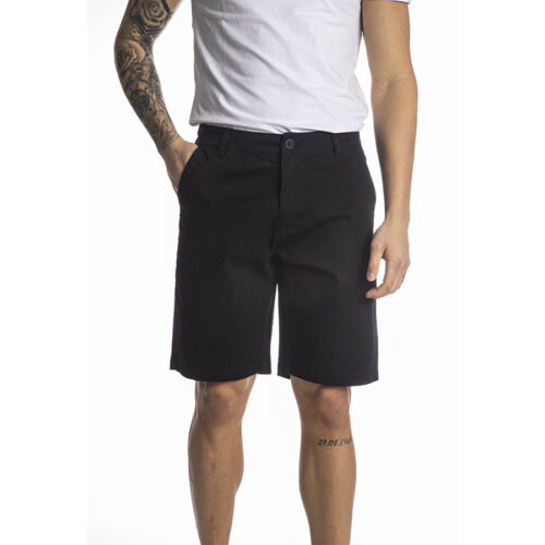 Ανδρική Υφασμάτινη Βερμούδα PACO & CO Χρώμα Μαύρο chino shorts 214618-black