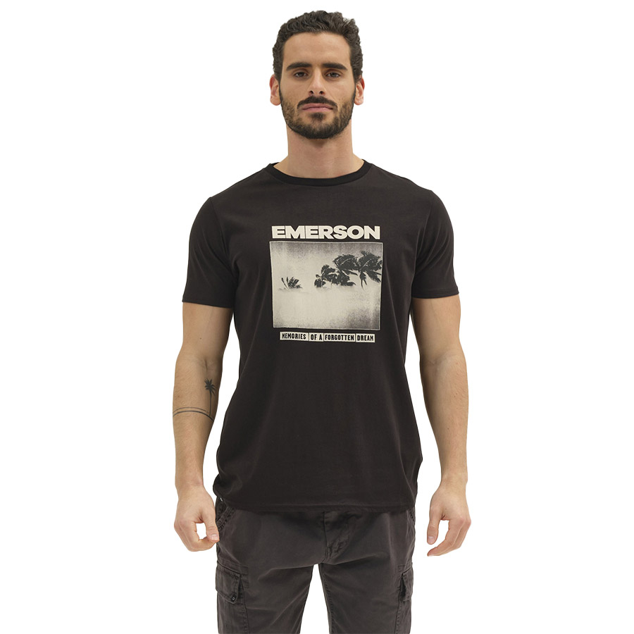 Ανδρικό T-Shirt Emerson DISCHARGED PRINT T-SHIRT 211.EM33.70-black