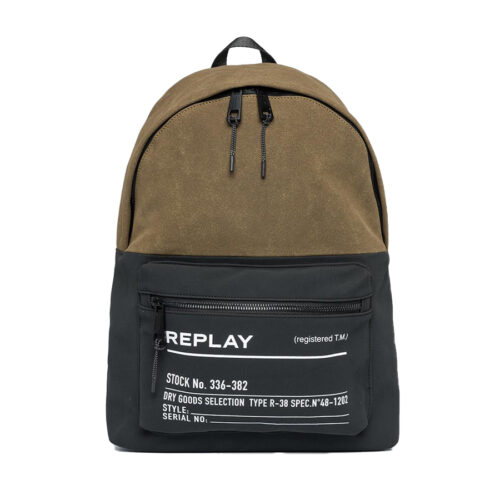 Replay Ανδρικό Backpack Χρώμα Πράσινο/Μαύρο FM3504.000.A0175 1407 JUNGLE DK GREEN-BLACK