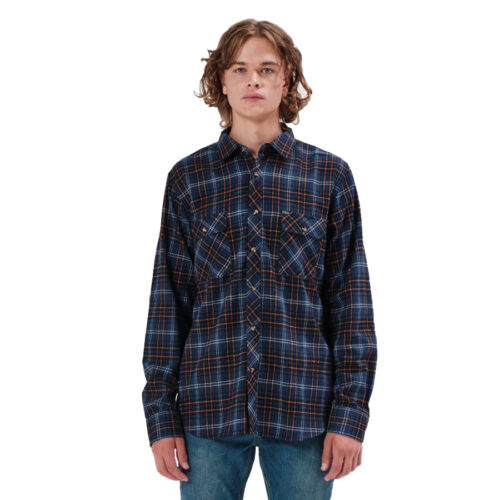 Emerson Ανδρικό Πουκάμισο Men's Flannel Shirt 20-212.EM60.80-EM11 NAVY/BRICK