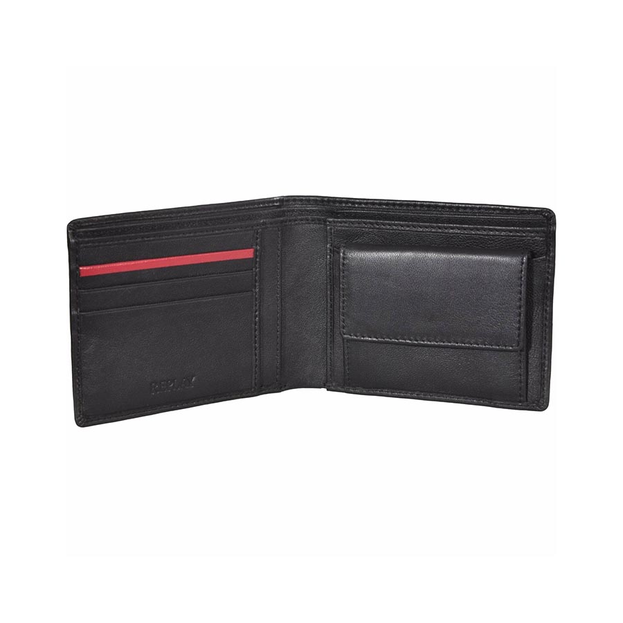 Replay Ανδρικό Πορτοφόλι Xρώμα Μαύρο Men's black leather wallet FM5243.000.A3063 098-black