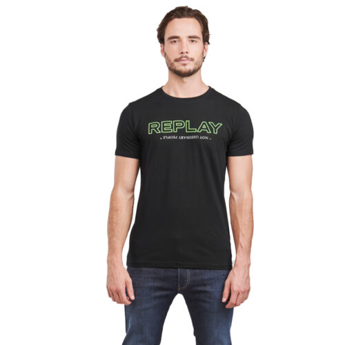 Replay Ανδρικό T-shirt Xρώμα Μαύρο REPLAY NOT ORDINARY PEOPLE PRINT T-SHIRT FM3427 .000.2660 -098 black
