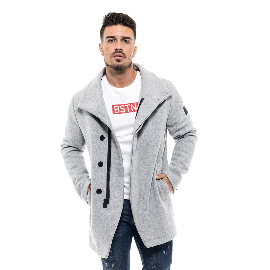 Biston Ανδρικό Παλτό Χρώμα Ανοιχτό Γκρι Coat Biston 46-201-050- light grey