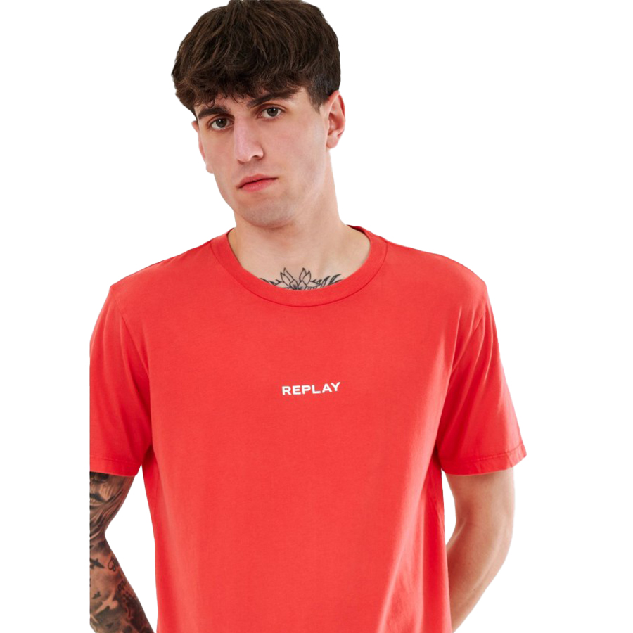 Replay Ανδρικό T-shirt Xρώμα Κόκκινο REPLAY BASIC JERSEY M6033.000.23178G-064 pale red