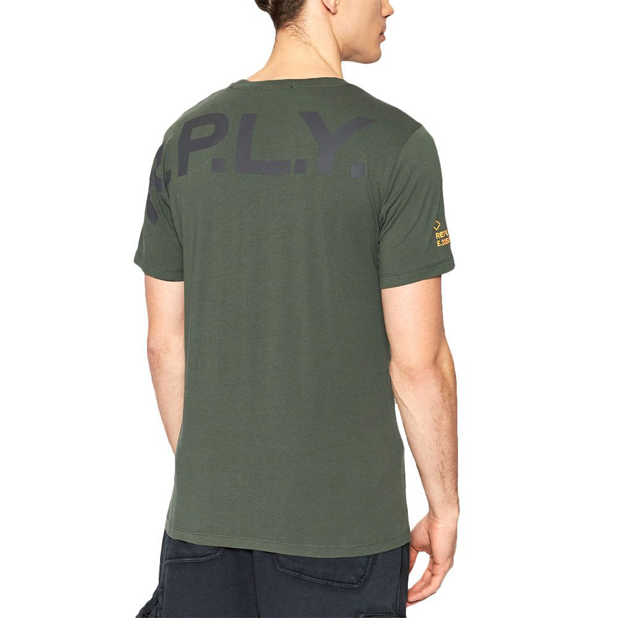 Replay Ανδρικό T-shirt Xρώμα Χακί REPLAY SINGLE COTTON JERSEY M6014.000.23062 432-DARK MILITARY