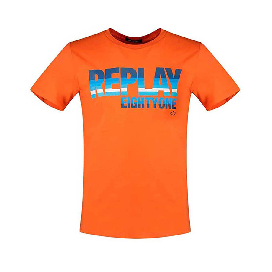 Replay Ανδρικό T-shirt Xρώμα Πορτοκαλί REPLAY BASIC JERSEY M6010.000.2660 448-flame orange