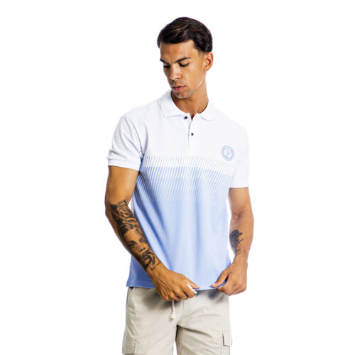 ΑΝΔΡΙΚΟ POLO Paco&Co ΧΡΩΜΑ Λευκό/Γαλάζιο POLO 2 COLORS 13593-white/light blue