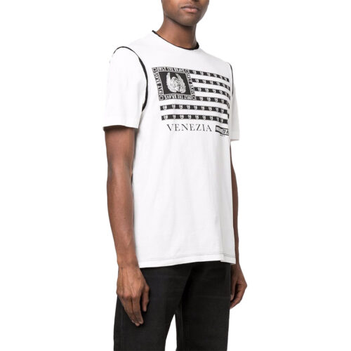 DIESEL ΑΝΔΡΙΚΟ T-SHIRT Χρώμα Λευκό Diesel T-Rolland graphic-print T-shirt A05397 0HEAJ 141A-WHITE