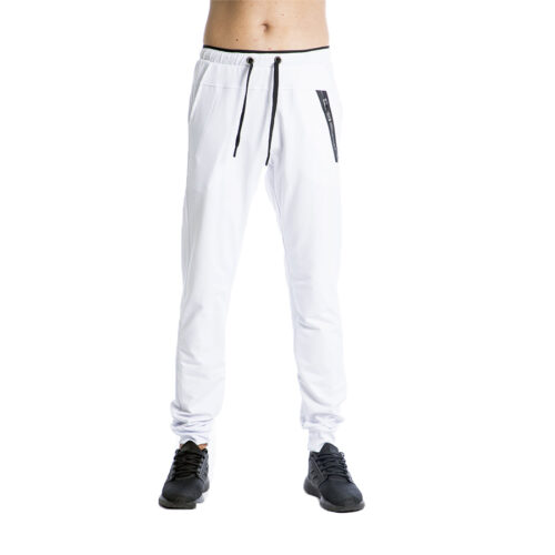 Aνδρικό Παντελόνι Φόρμας PACO & CO Χρώμα Λευκό PANTS SIDE JPD ZIPPER 13417-white