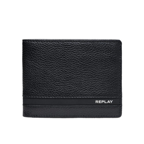 Replay Ανδρικό Πορτοφόλι Xρώμα Μαύρο Men's black leather wallet FM5272.000.A3063B 098-black