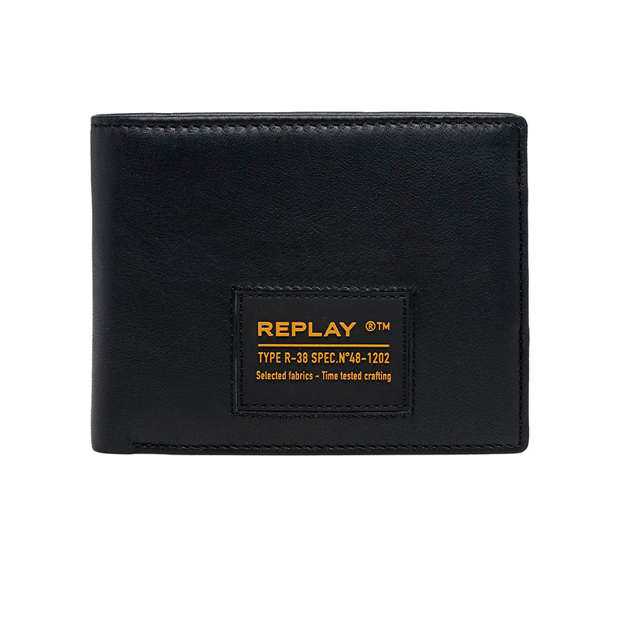 Replay Ανδρικό Πορτοφόλι Xρώμα Μαύρο Men's black leather wallet FM5265.000.A3063 098-black