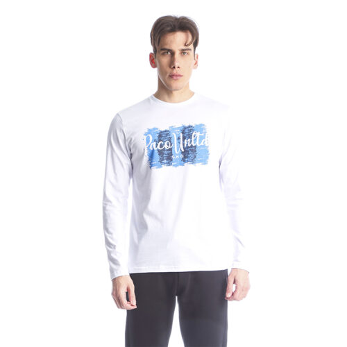 Ανδρική Μπλούζα Λεπτή Μακρυμάνικη Paco & Co Χρώμα Λευκό 2288801-white