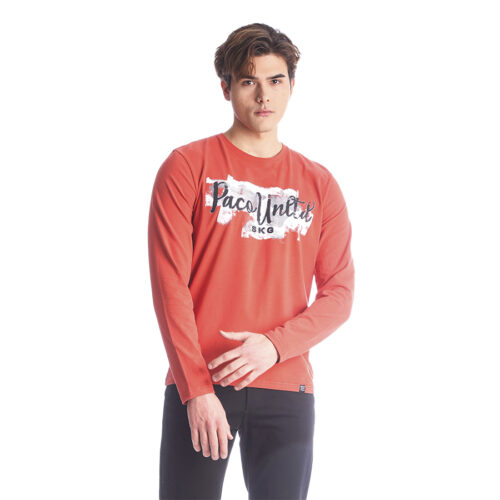 Ανδρική Μπλούζα Λεπτή Μακρυμάνικη Paco & Co Χρώμα Πορτοκαλί 2288815-orange