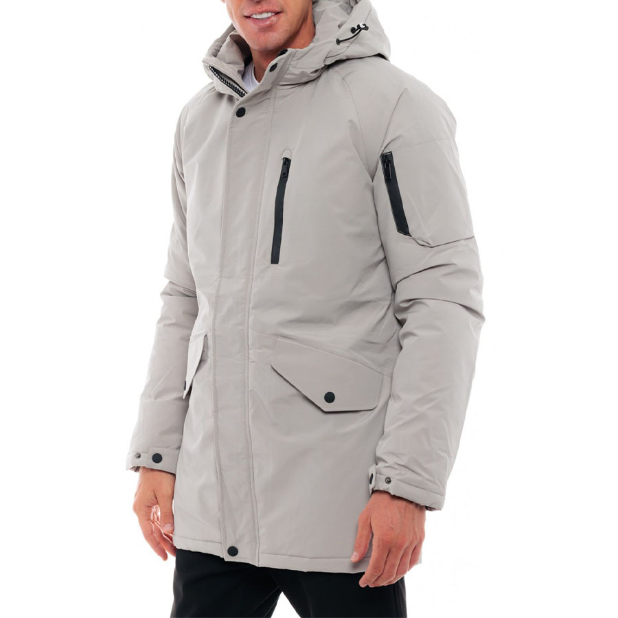 Biston Ανδρικό demi μπουφάν με ενσωματωμένη κουκούλα Χρώμα Γκρι Jacket 48-201-018 016 light grey
