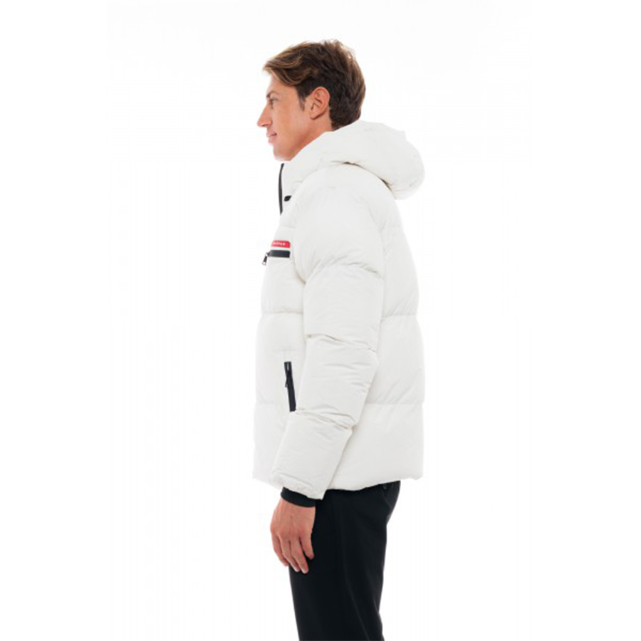 Biston Ανδρικό κοντό μπουφάν με ενσωματωμένη κουκούλα Χρώμα Λευκό Jacket 48-201-055 022 off white