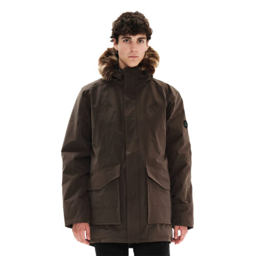 Emerson Ανδρικό Μπουφάν Χρώμα Χακί Men's Long Jacket with Fur on Hood 212.EM10.96-T8 HAKI