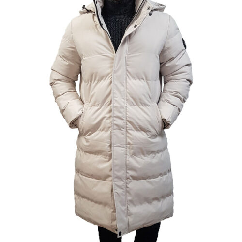 Biston Ανδρικό μακρύ μπουφάν με αποσπώμενη κουκούλα Jacket 48-201-053 026 ice