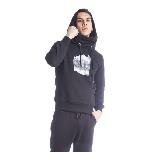 Ανδρικό Φούτερ Με Κουκούλα Paco & Co Χρώμα Μαύρο 2288875-black