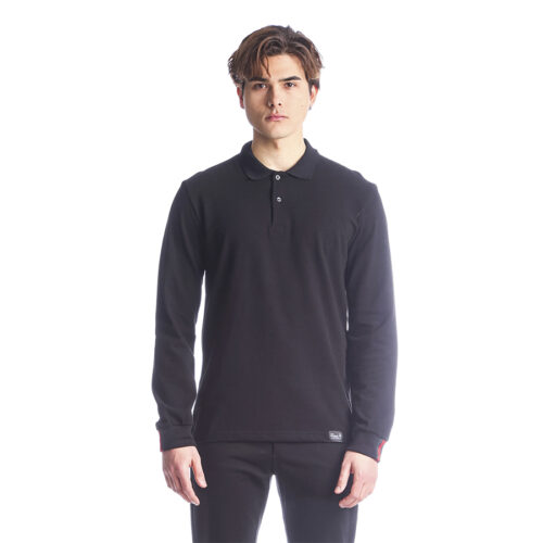 Ανδρική Μπλούζα Polo Μακρυμάνικη Paco & Co Χρώμα Μαύρο 2288858-black