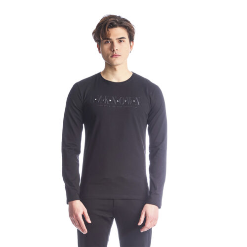 Ανδρική Μπλούζα Λεπτή Μακρυμάνικη Paco & Co Χρώμα Μαύρο 2288821-black