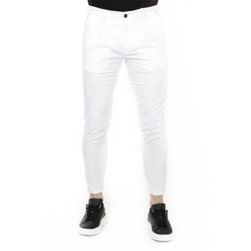 Ανδρικό Υφασμάτινο Παντελόνι SCINN MATTEO 123 Χρώμα Λευκό Low Waist skinny crp MATTEO 123 Off White