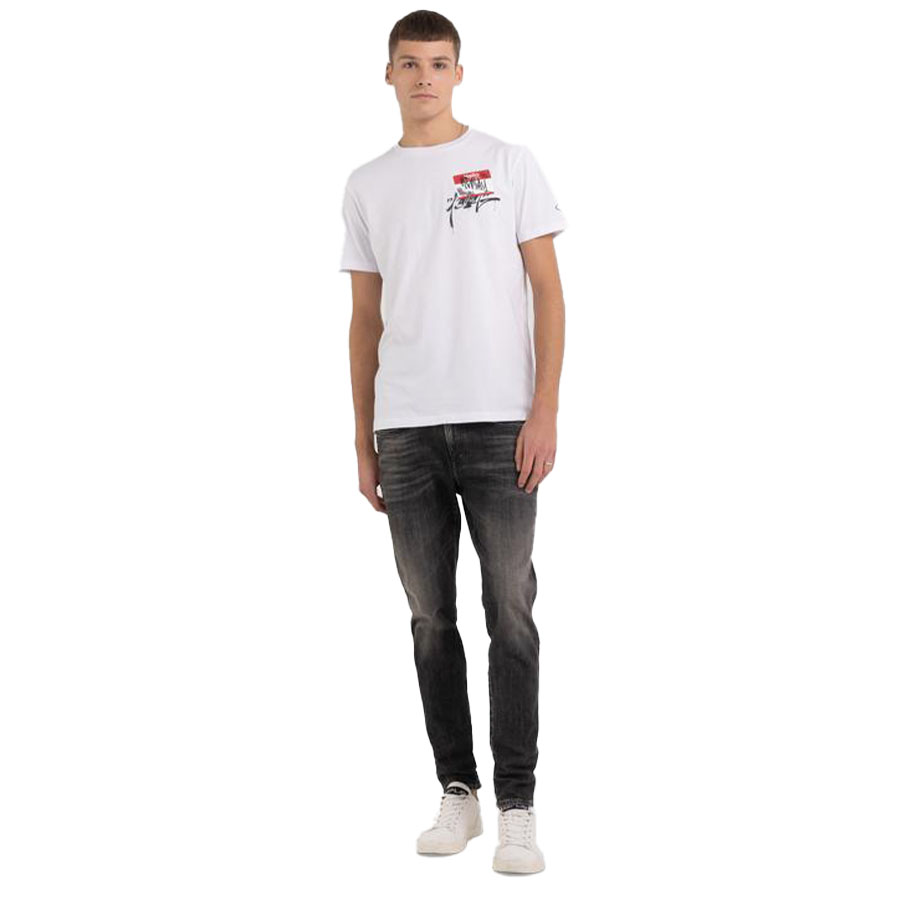 Replay Ανδρικό T-shirt Xρώμα Λευκό REPLAY JERSEY T-SHIRT WITH PRINT M6464 .000.2660-001 white