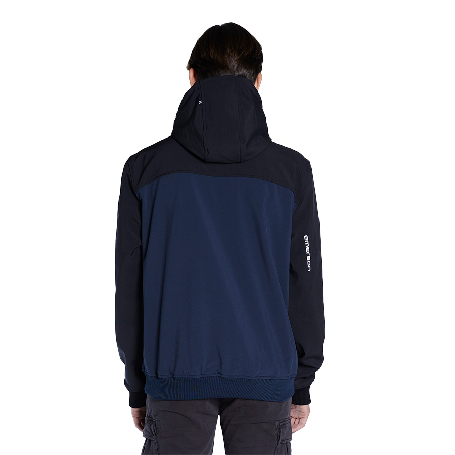 Emerson Ανδρικό Μπουφάν Χρώμα Μπλε/Μαύρο Men's Soft Shell Ribbed Jacket with Hood 222.EM11.50-NAVY BLUE/BLACK