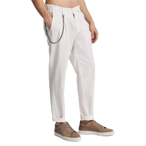 Ανδρικό Υφασμάτινο Παντελόνι STAFF Χρώμα Λευκό Culton Tap Man Pan 5-673.749.9.049.Ν0010-white