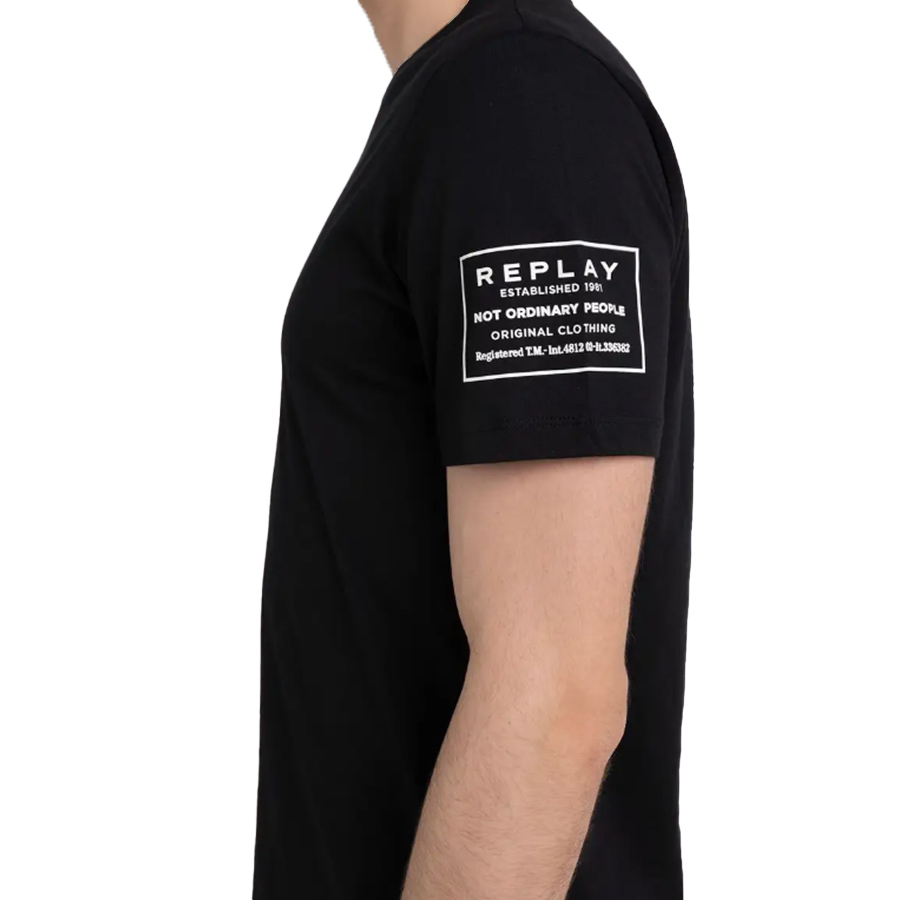Replay Ανδρικό T-shirt Xρώμα Μαύρο CREWNECK T-SHIRT WITH PRINT M6651 .000.22980P 098 black