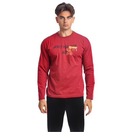 Ανδρική Μπλούζα Λεπτή Μακρυμάνικη Paco & Co Χρώμα Μπορντό 2381008-burgundy