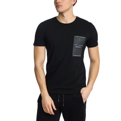 ΑΝΔΡΙΚΟ T-SHIRT Paco&Co ΧΡΩΜΑ Μαύρο 2431007- black