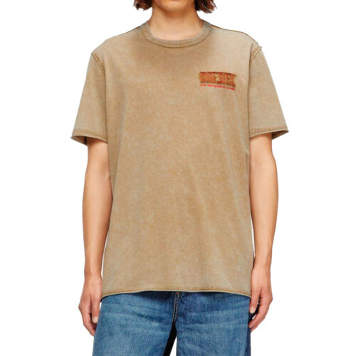 DIESEL ΑΝΔΡΙΚΟ T-SHIRT Χρώμα Μπεζ T-SHIRT A20958 0KMAH- T-RAW JUST-V1 - 7DG SAND
