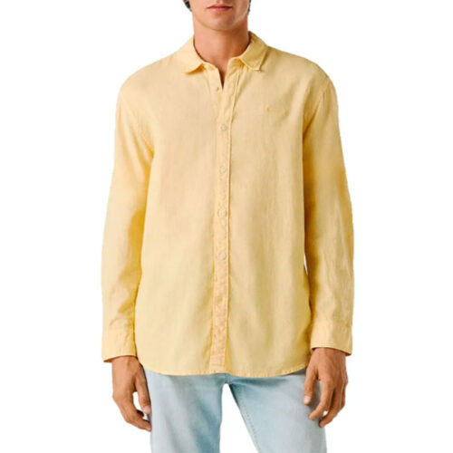 ΑΝΔΡΙΚΟ ΠΟΥΚΑΜΙΣΟ PEPE JEANS Κίτρινο PAYTON LONG SLEEVED LINEN SHIRT PM3091192- 0970 Echre Yellow