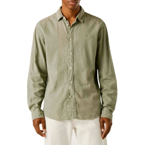 ΑΝΔΡΙΚΟ ΠΟΥΚΑΜΙΣΟ PEPE JEANS Λαδί PAYTON LONG SLEEVED LINEN SHIRT PM3091192- 701 Palm Green
