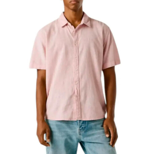 ΑΝΔΡΙΚΟ KONTOMANIKO ΠΟΥΚΑΜΙΣΟ PEPE JEANS Ροζ PERCY SHORT SLEEVED LINEN SHIRT PM3091193- 315 Light Pink