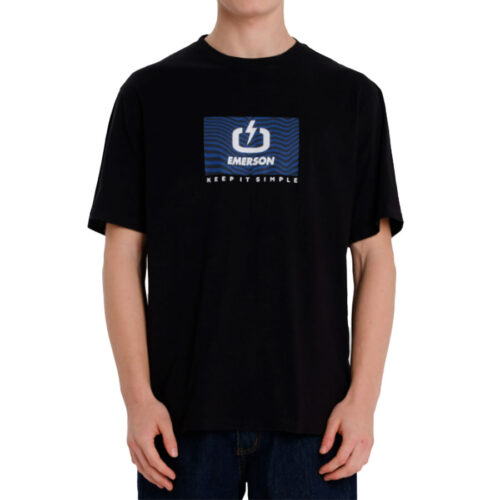 Emerson Ανδρικό T-shirt Κοντομάνικo Χρώμα Μαύρο Men's S/S T-Shirt 261.EM33.10-Black