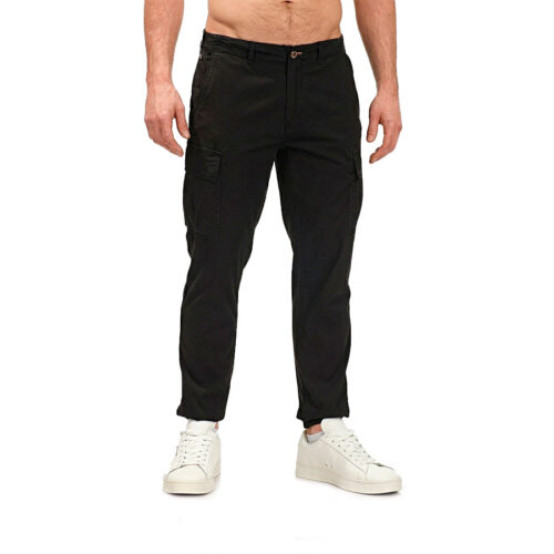 Ανδρικό Παντελόνι Blue Craft με Λάστιχο Cargo Χρώμα Μαύρο Hendrix CRP 126- Black