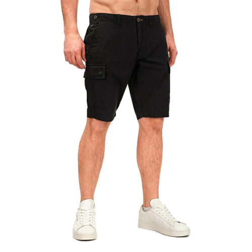 Ανδρική Βερμούδα Υφασμάτινη Cargo Blue Craft Xρώμα Μαύρο Pilot Sh 126- Black