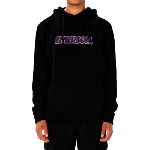Ανδρικό Φούτερ με κουκούλα Χρώμα Μαύρο Emerson Men's Logo Pullover Hoodie 262.EM20.12- Black