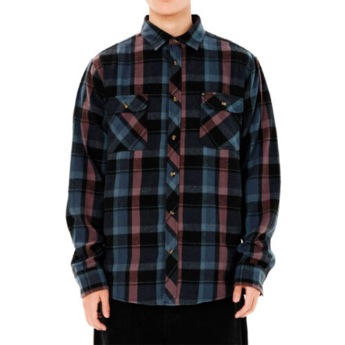 Ανδρικό Καρό Πουκάμισο Χρώμα ΜΠΛΕ Emerson Men's Button Down Flannel Shirt 262.EM60.80-DUSTY BLUE/ PLUM